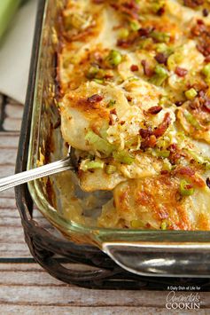 Potatoes Au Gratin with Bacon and Leeks