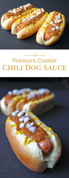 Pressure Cooker Old Fashioned Chili Dog Sauce