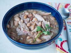 Pressure Cooker Pinto Bean and Turkey Drumstick Soup