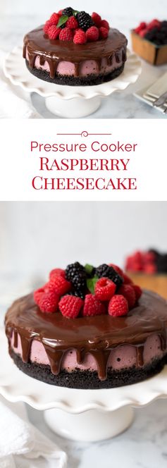 Pressure Cooker Raspberry Cheesecake