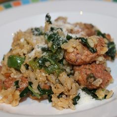 Pressure Cooker Risotto with Italian Sausage and Kale