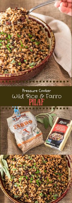 Pressure Cooker Wild Rice and Farro Pilaf