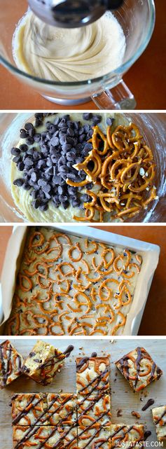 Pretzel Chocolate Chip Cookie Bars