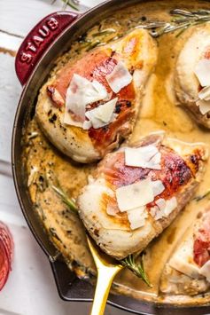 Prosciutto Wrapped Sherry Cream Chicken Skillet