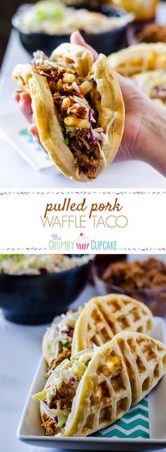 Pulled Pork Waffle Tacos with Pineapple Slaw