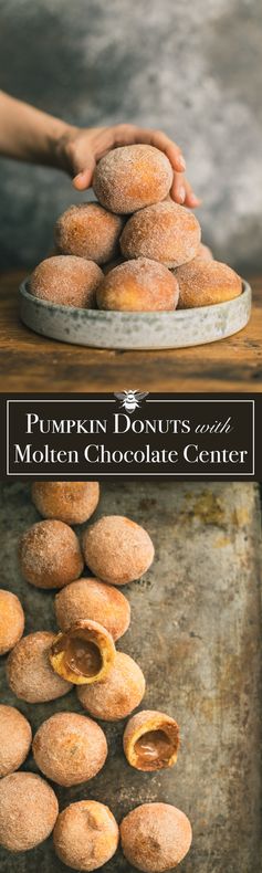 Pumpkin Brioche Donuts with Molten Chocolate Truffle Center