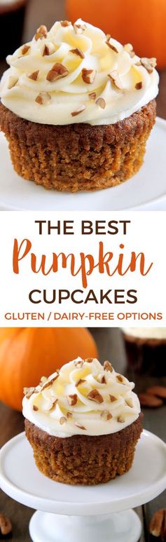 Pumpkin Cupcakes (gluten-free, dairy-free, whole grain, all-purpose flour options