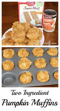 Pumpkin muffins – TWO ingredients