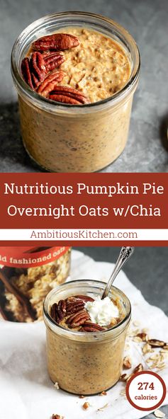 Pumpkin Pie Overnight Oats with Chia