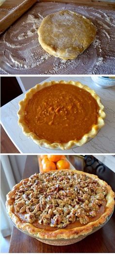 Pumpkin pie with pecan streusel