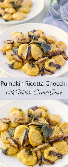 Pumpkin Ricotta Gnocchi With Shiitake Creamy Sauce