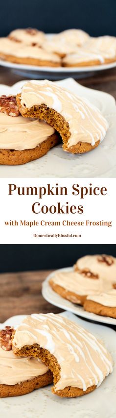 Pumpkin Spice Cookies with Maple Cream Cheese Frosting