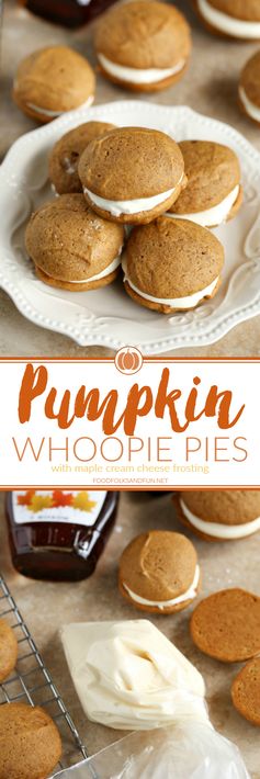 Pumpkin Whoopie Pies with Maple Cream Cheese Filling