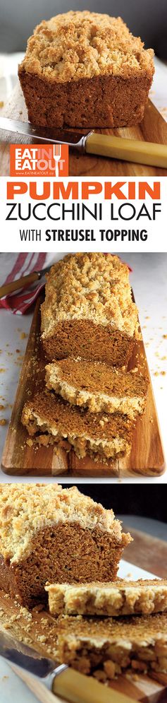 Pumpkin Zucchini Loaf with Streusel Topping