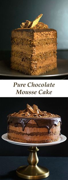 Pure chocolate mousse cake