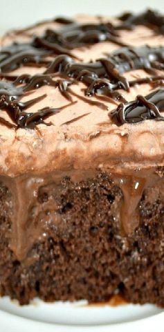 Quadruple Chocolate Poke Cake aka Death By Chocolate Poke Cake