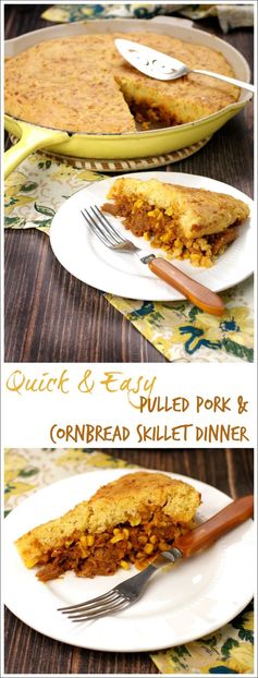 Quick & Easy Pulled Pork & Cornbread Skillet Dinner