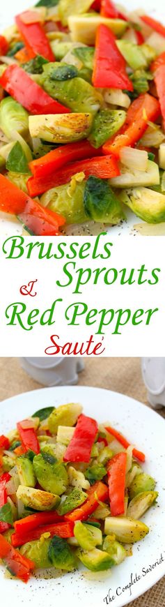 Quick Brussels Sprouts and Red Pepper Sauté