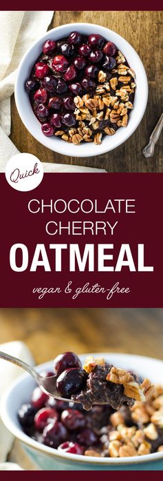 Quick Chocolate Cherry Oatmeal