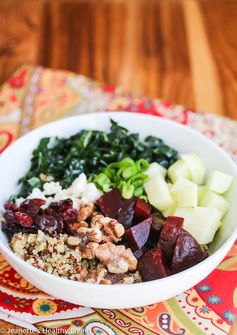 Quinoa Beet Kale Apple Walnut Goat Cheese Salad