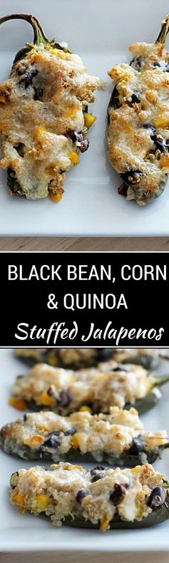 Quinoa, Black Bean, and Corn Stuffed Jalapenos