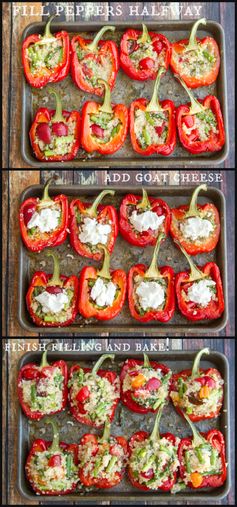 Quinoa Stuffed Bell Peppers with Goat Cheese