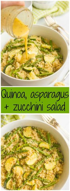 Quinoa with asparagus, zucchini and mustard vinaigrette