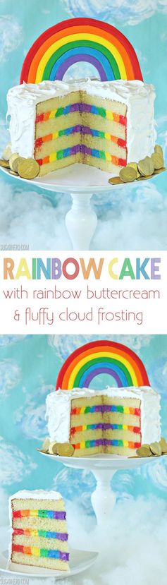 Rainbow in the Clouds Cake