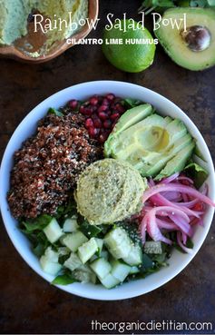 Rainbow Salad Bowl with Cilantro Lime Hummus