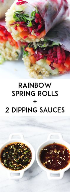 Rainbow Spring Rolls + 2 Dipping Sauces