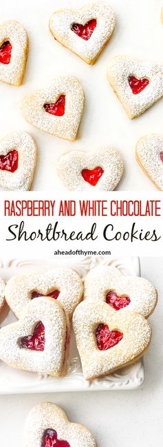 Raspberry and White Chocolate Shortbread Cookies