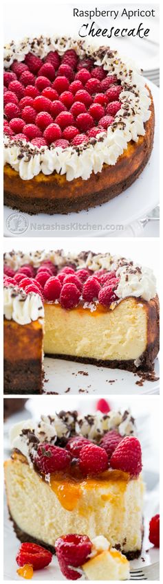 Raspberry Apricot Cheesecake with Chocolate Crust