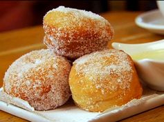 Raspberry Beignets with Vanilla Dipping Sauce