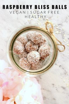 Raspberry bliss balls | Sugar free, vegan