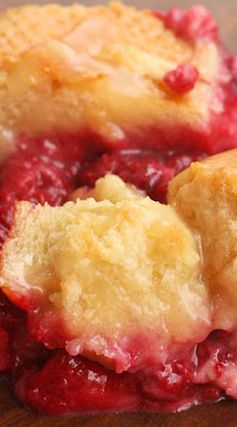 Raspberry Bread Pudding with Vanilla Cream Sauce