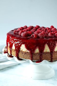 Raspberry Limoncello Souffle Cheesecake