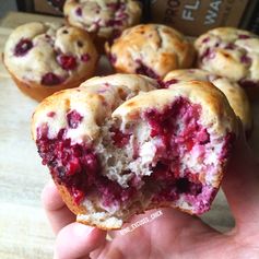 Raspberry Protein Pancake Muffins