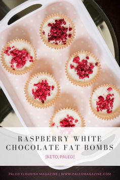 Raspberry White Chocolate Fat Bombs Recipe [Paleo, Keto, Dairy-Free]