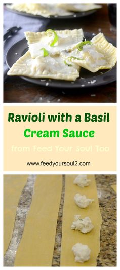 Ravioli with a Basil Cream Sauce