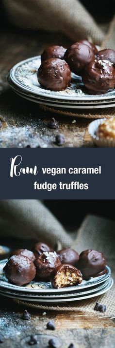 Raw Caramel Fudge Truffles