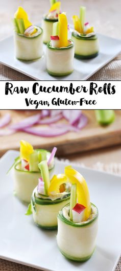 Raw Cucumber Roll-Ups, Vegan + Gluten-Free