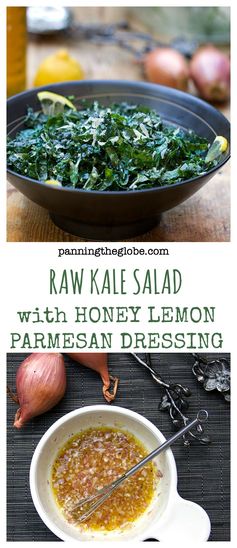 RAW KALE SALAD with HONEY LEMON and PARMESAN