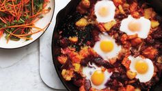 Red Flannel Hash with Eggs