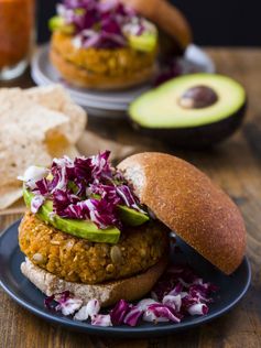 Red Lentil, Smashed Chickpea and Millet Burgers