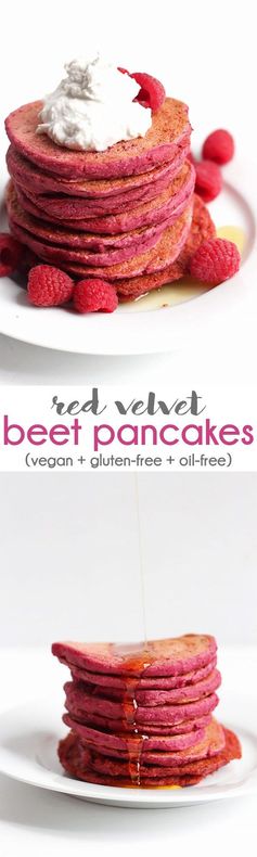 Red Velvet Beet Pancakes + 4 Awesome Vegan Valentine's Day Recipes