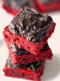 Red Velvet Brownies with Chocolate Lovers' Frosting