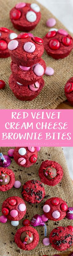 Red Velvet Cream Cheese Brownie Bites