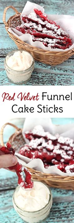 Red Velvet Funnel Cake Sticks