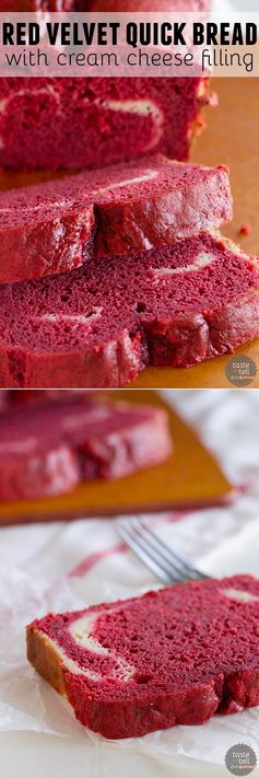 Red Velvet Quick Bread with Cream Cheese Filling