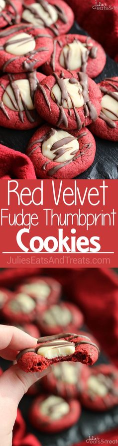 Red Velvet Thumbprint Cookies